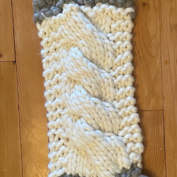 Boho braided wall tapestry gray and off white - Picture 8 of 8